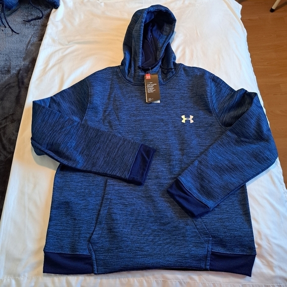 Under Armour men's size Medium blue hoodie Cold Gear NWT - Picture 1 of 4